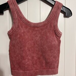 Zenana Outfitters Ribbed Burgundy Tank Top